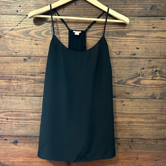 J.Crew Tops - J.Crew Camisole Tank Top Women 12 Black Racerback Spaghetti Strap Capsule Basic